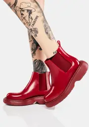 [Melissa] Red Step Chelsea Boots