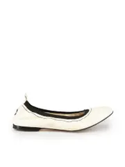 White Leather Ballet Flats