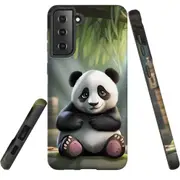 For Samsung Galaxy S21 Tough Protective Cover, Happy Panda