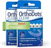 OrthoDots CLEAR - Moisture Activated, Silicone Dental Wax Alternative for Pain Caused by Braces. OrthoDots Stick Better & Stay on Longer than Orthodontic Wax 24 Count Clear