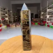 445g WOW! Natural Rare Pietrsite Crystal Obelisk Quartz Tower Point Healing Y692