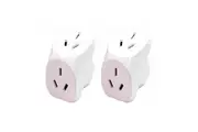 2x Sansai 10 Amp Double Adaptor Home Adapter Plug Socket Outlet Angled Splitter