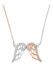 [Amor] Bi Colour Wing Necklace in Silver 925/Rose Gold Part Plating