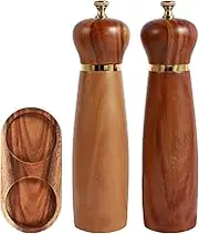 Salt & Pepper Grinder - Salt Pepper Grinder Mill,Adjustable Manual Wooden Kitchen Tools for Table Setting Storage Camping Dining Kitchen Picnic Home Decor