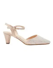 [Easy Steps] Adelle Heeled Shoes in Blush Fabric