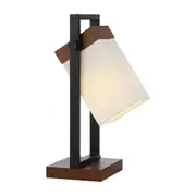 Overland Black Walnut Wood Angular Table Lamp