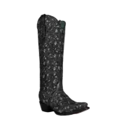 Corral Ladies Black Glitter Overlay Tall Western Boots C4049