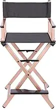 Mirror Folding Makeup Artist Chair, Professional Director Chair, Director Chair with Headrest, Portable Chair, Director's Folding Aluminum Makeup Chair,Rose Gold