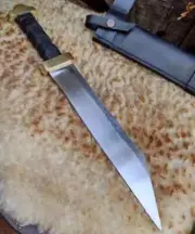 Custom Handmade Long seax knife, hand forged Viking knife, fixed blade knife