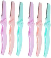 Healeved 2 Pack Eyebrow Shaper Razor 6pcs Folding Tools Precision Shaping Lightweight Non-slip Grip for Travel