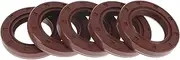 X AUTOHAUX Universal Oil Seal TC Double Lip W Steel Spring Seal Ring Rotary Shaft Seal 27x43x7mm High Pressure FKM Rubber Brown 5 Pcs