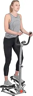 Sunny Health & Fitness Steppers for Exercise at Home, Low-Impact Stair Step for Full Body Workout, Optional Stepper with Resistance Bands or Handlebar, Up/Down or Twist