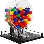 Auto Bingo Cage with Manual Lottery Drum,Electronic Deluxe Bingo Set with 100 Balls, Hand Crank Ball Number Selector Random Ball Selection for Entertainment Venues, Shopping Malls, Party,Blue Black