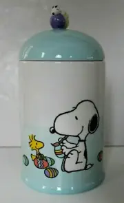 Peanuts SNOOPY Woodstock Easter Cookie Jar Snacks Treats Storage Canister *NEW*