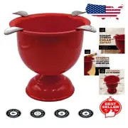 Modern 4-Stirrup Cigar Ashtray in Fire Engine Red - Stylish & Functional