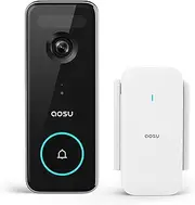 [AOSU] Doorbell Camera Wireless, 5MP Ultra HD, No Monthly Fee, Triple Motion Detection Video Doorbell with Homebase, Enhanced (2.4/5 GHz) WiFi, 180-Day Battery Life, Work with Alexa & Google Assistant