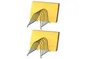 2PK Marbig Wire Angled Desk Paper Folder Holder Rack 6 Slot Organiser for Office