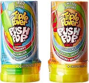Topps Triple Power Push Pop Fruit Candy, 16 x 34 Grams