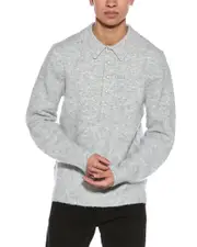 Helmut Lang Brushed Wool-Blend Polo Sweater