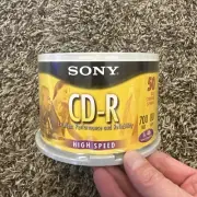 Sony CD-R 50 Pack of High Speed Recordable CDs 700 MB 80 Min 1X-48X Sealed New