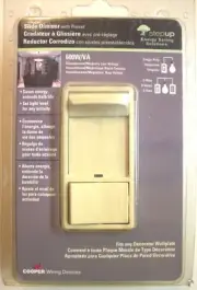 Slide Dimmer with Preset Switch Single Pole/3 Way, 600w Cooper