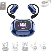 Xlorehinory Open Ear Earbuds, 2025 Upgraded True Powerful Bluetooth 5.4 Open Ear Earbuds, Wireless Sport Headphones, with LED Display, Ultra-Comfort, for Running & Workouts (Blue)