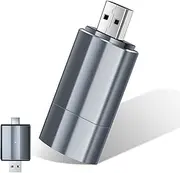 Romon Carplay Wireless Adapter, 2025 Wireless CarPlay Adapter Mini Edition for iPhone [Type C and USB, Plug & Play] Compatible with Vehicles from 2016, Wireless Adapter 2-in-1, 5 GHz WiFi, Silver