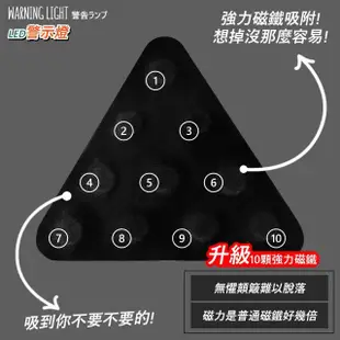 【RoLife 簡約生活】太陽能警示燈-三角形款2入組(免接線/七彩LED/爆閃燈/車用/貨車/汽車/防追尾)