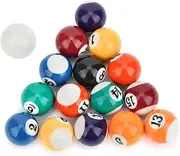 16 Pieces Mini Billiard Balls Set 3.2cm Mini Billiard Ball Toy Eco Friendly Resin Pool Table Accesssory for Recreation Games Game Room