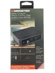 Monster Digital/Analog Audio Converter Optical SPDIF or Toslink Coverts Both Way