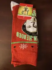 Elf Buddy Christmas Mens Crew Socks 1 Pair Size 8-12 NEW
