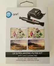 Onn Uv & Polarizing Camera Lens Filter Kit, 52-58Mm With Cleaning Pen