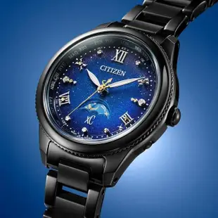 【CITIZEN 星辰】夜川月 鈦金屬 月相光動能電波情侶對錶41.5mm/29mm(BY1007-60L+EE1007-75L)