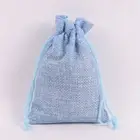 100/200pcs Wedding Hessian Burlap Jute Favor Gift Bags Drawstring Jewelry Pouch