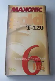 New Sealed Maxonic Gold T-120 6 Hour High Premium Grade Blank VHS Tape