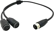 tunghey MIDI Sync Breakout Cable, DIN 5-Pin Plug 1 Male to 2 Dula Female Splitter Y MIDI Cable,5 Pin Jack Adapter Y Lead 0.5M