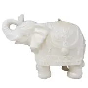 EB Elephant Candle Creamy White Wax Costumed India Earthbound Trading 6inch