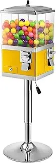 Rotatable Gumball Machine with Stand, Candy Vending Machine Commercial, Coin Operated Bubblegum Sweet Dispenser for Toy Capsules Bouncy Balls