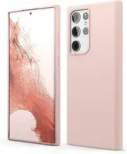 [elago] Liquid Silicone Case Compatible with Samsung Galaxy S22 Ultra Case (6.8"), Premium Silicone, Full Body Protection - 3 Layer Shockproof Phone Cover, Anti-Scratch Soft Microfiber Lining(Sand Pink)