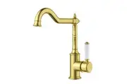 Clasico Sink Mixer Ceramic Handle in Brushed Gold
