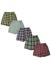 Wonder Nation Boys Boxer Brief Underwear 5 Pack Assorted Plaid Size S (6-7)