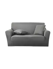 [SOGA] High Stretch Sofa Cover Couch Lounge Protector Slipcovers 2-Seater in Grey