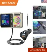 Premium Bluetooth FM Transmitter for Cars - Enhanced Audio & Safety Features