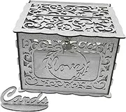 HAPINARY 1 Set Box Wooden Hollow Glitter Birthday Wedding Valentine's Day Decorative Ornaments Sign-in Box Envelope Greeting Card Message Blessing Collection Box Jm01909 Card Container