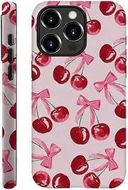 DAIZAG Case Compatible with for iPhone 11 Pro,Pink Ribbon Bow Cherry Colorful Phone Case for iPhone 11 Pro for Girl Women Boy Men
