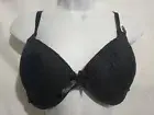 NWT Black Fuchsia Size 40C Black Lace Underwire Convertible Strap Bra