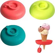 MOLZINY Pack of 3 Ice Holder Children's Items Drip-Free Ice Lolly Sticks Drip Free Ice Lolly Holder for Children Ice Lolly Holder Drip Catcher Ice Cream Holder Reusable