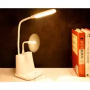 Supperstore Desktop Student Touch Adjustment LED Small Desk Lamp Eye Protection Learning Lamp with Pen Holder-White