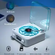 Blue Waves Vinyl Player Bluetooth Speaker - White Noise Retro Turntable Speaker