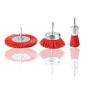 3 Piece Nylon Filament Abrasive Wire Brush Wheel & Cup Brush Set with 1/46821
